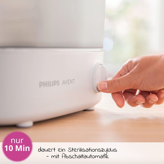 Philips Avent 8-tlg. Starter-Set inkl. Dampfsterilisator 2-in-1 + Abtropfständer + 4 PP-Flaschen + Flaschenbürste + Schnuller