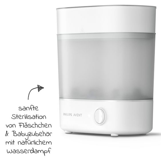 Philips Avent 9-tlg. Starter-Set inkl. Dampfsterilisator 2-in-1 + Abtropfständer + 5 PP-Flaschen + Flaschenbürste + Schnuller