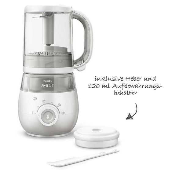 Philips Avent Babynahrungszubereiter 4 in 1 SCF875/02 + Gratis Mehrwegbecher für Babynahrung