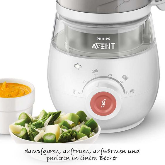 Philips Avent Babynahrungszubereiter 4-in-1 - SCF881/01 - Rot