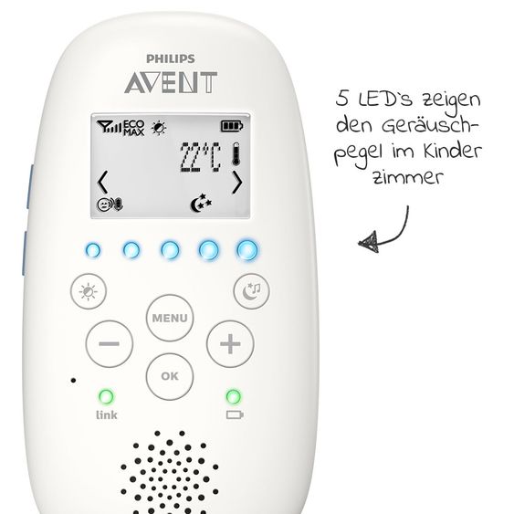 Philips Avent Baby Monitor DECT with Smart Eco Mode & Projector - SCD735/26