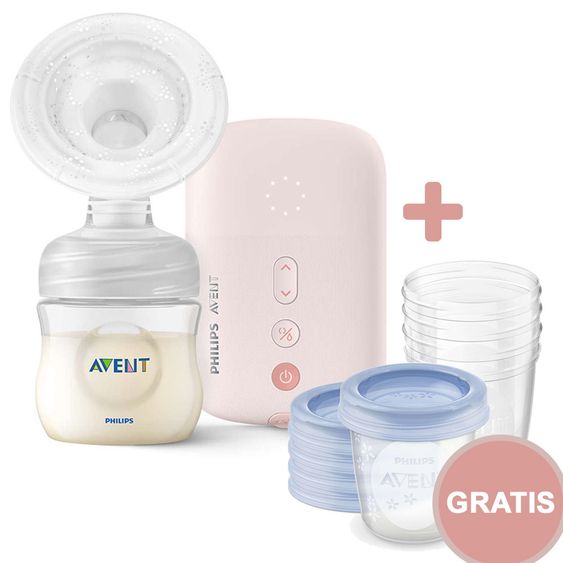 Philips Avent Elektrische Milchpumpe SCF395/11 + Gratis Muttermilchbecher