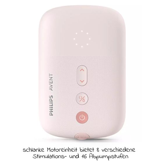 Philips Avent Elektrische Milchpumpe SCF395/31 + Gratis Mehrwegbecher für Muttermilch / inkl. 2 Stilleinlagen & 5 Muttermilchbeutel