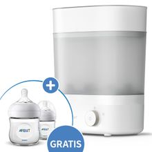 Elektrischer Dampfsterilisator 3-in-1 - SCF293/00 mit Trockenfunktion + Gratis PP-Flasche 2er Pack Natural 125ml
