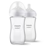 Glas-Flasche 2er Pack Natural Response 240ml + Silikon-Sauger 1M+
