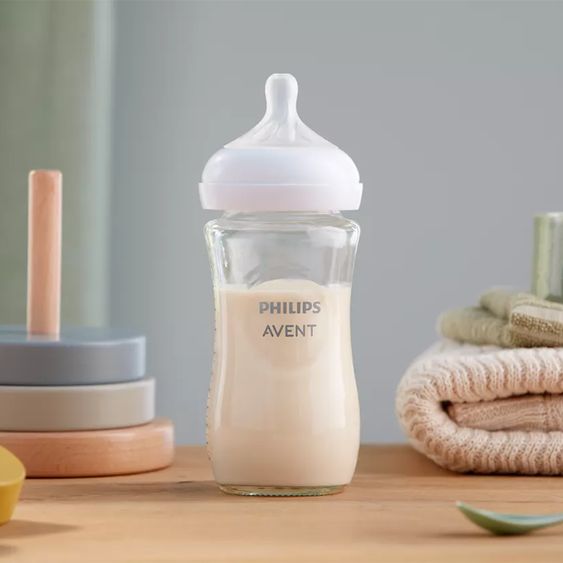 Philips Avent Bottiglia di vetro 4-pack Natural Response 120ml e 240ml + tettarella in silicone