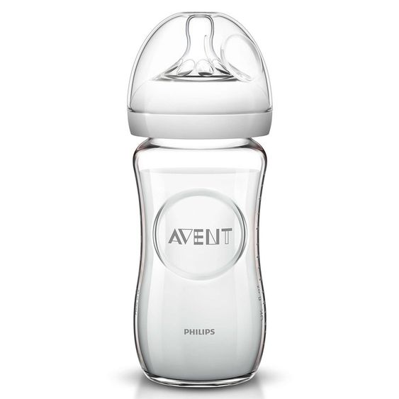 Philips Avent Glas-Flasche Naturnah 240 ml SCF673/17 - Silikon 2 Loch