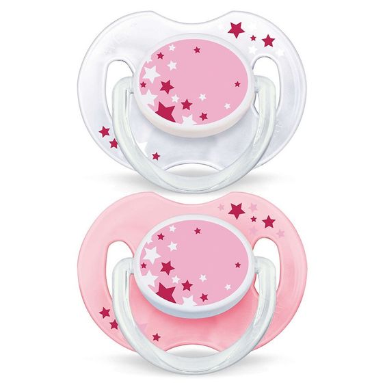 Philips Avent Leucht-Schnuller 2er Pack - Silikon 0-6 M - SCF176/28 - Rosa