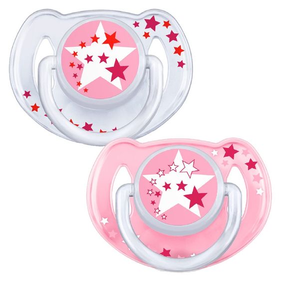 Philips Avent Leucht-Schnuller 2er Pack - Silikon 6-18 M - SCF176/24 - Rosa