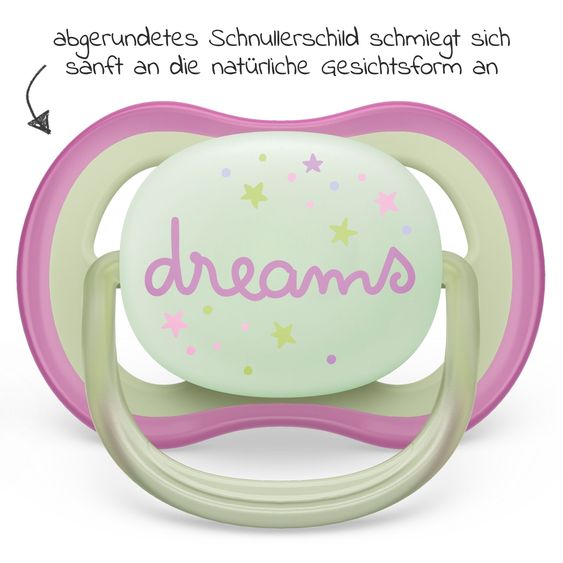 Philips Avent Leucht-Schnuller 2er Pack Ultra Air Nighttime 0-6 M - Schmetterling / Dreams