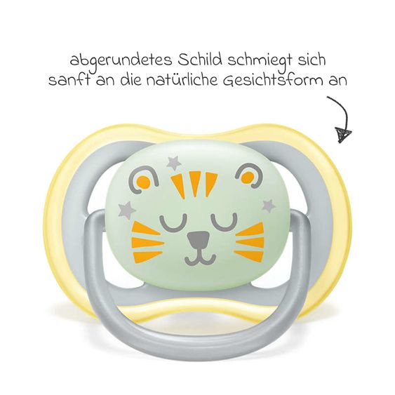 Philips Avent Leucht-Schnuller 2er Pack Ultra Air Nighttime ab 18 M - Wolke / Tiger