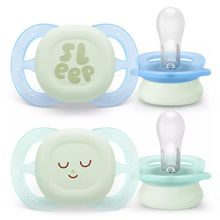 Leucht-Schnuller 2er Pack Ultra Start - Silikon Newborn 0-2 M - Grün & Blau