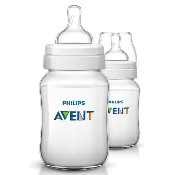 Philips Avent PP-Flasche 2er Pack Klassik+ 260 ml - Silikon 2 Loch - SCF563/27