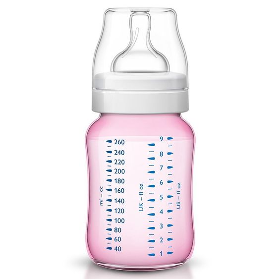 Philips Avent PP-Flasche 2er Pack Klassik+ 260 ml - Silikon 2 Loch - SCF564/27 Pink