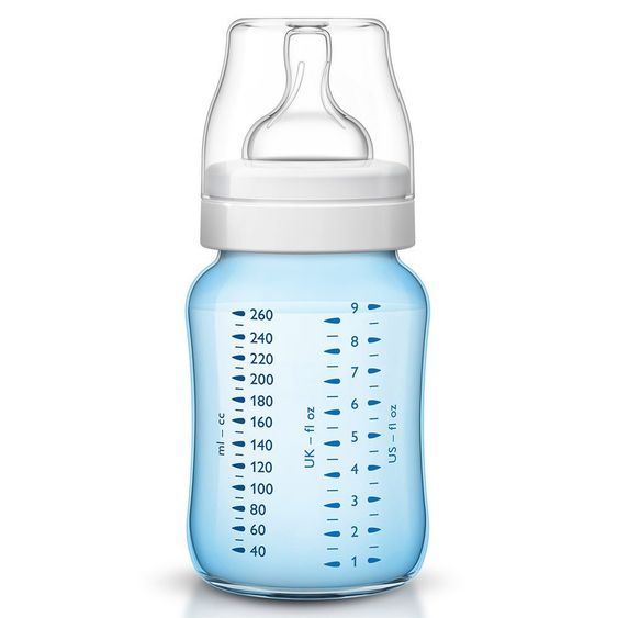 Philips Avent PP-Flasche 2er Pack Klassik+ 260 ml - Silikon 2 Loch - SCF565/27 Blau