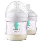 PP-Flasche 2er Pack Natural Response 125ml mit AirFree Ventil + Silikon-Sauger 0M+