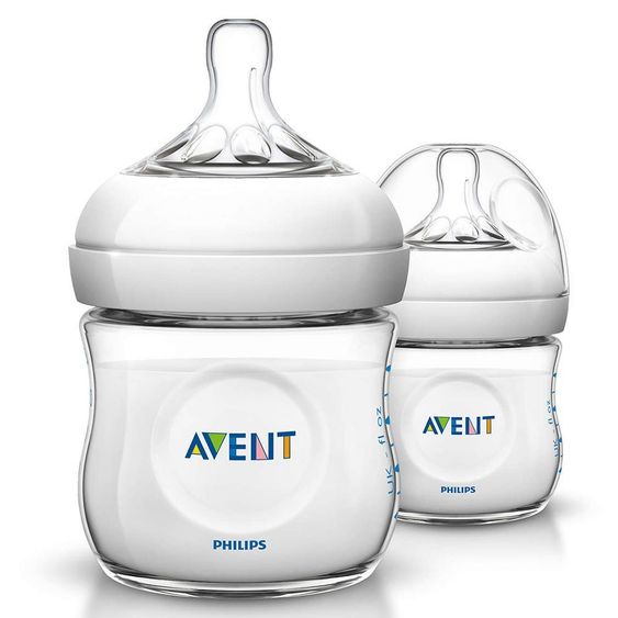 Philips Avent PP-Flasche 2er Pack Naturnah 125 ml - Silikon 1 Loch - SCF690/27