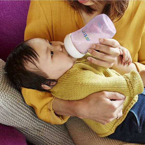 Philips Avent PP-Flasche 2er Pack Naturnah 260 ml - Silikon Gr. 2 - SCF034/27 - Pink