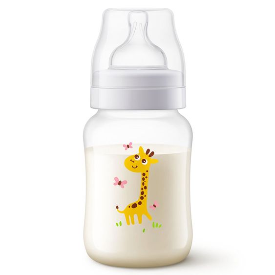 Philips Avent PP-Flasche Klassik+ 260 ml - Silikon 2-Loch - SCF574/12 - Safari Giraffe