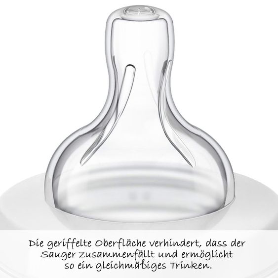 Philips Avent PP-Flasche Klassik+ 260 ml - Silikon 2-Loch - SCF574/14 - Sea Pinguin