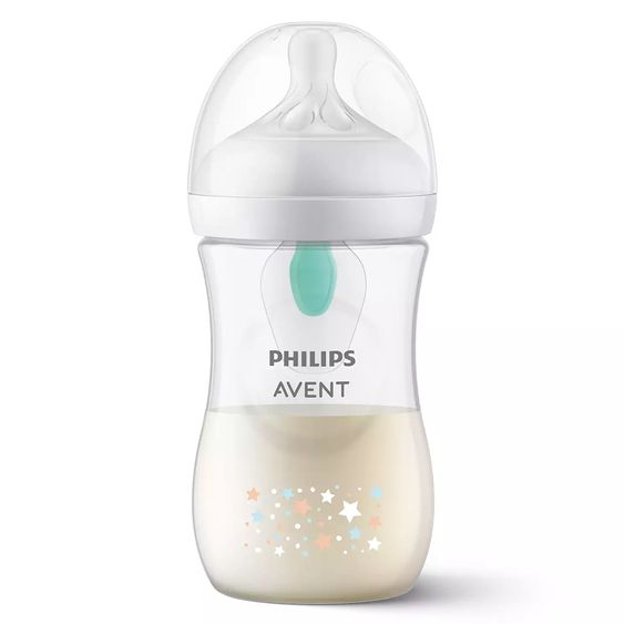 Philips Avent PP bottle Natural Response 260ml with AirFree valve + silicone teat 1M+ - Stars