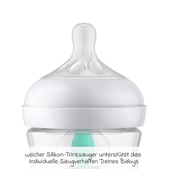 Philips Avent PP-Flasche Natural Response 260ml mit AirFree Ventil + Silikon-Sauger 1M+ - Sterne