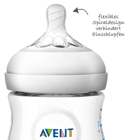 Philips Avent PP-Flasche Naturnah 125 ml - Silikon Gr. 1 - SCF030/17
