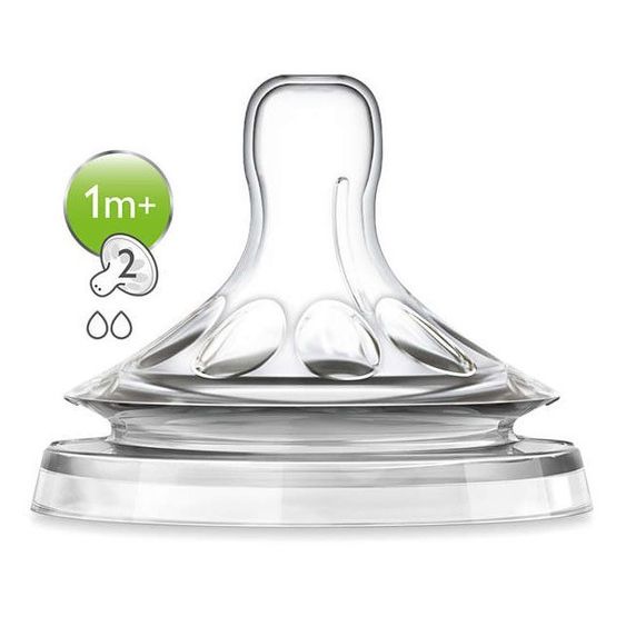 Philips Avent PP-Flasche Naturnah 260 ml - Silikon 2 Loch - SCF627/17 - Elefanten Blau