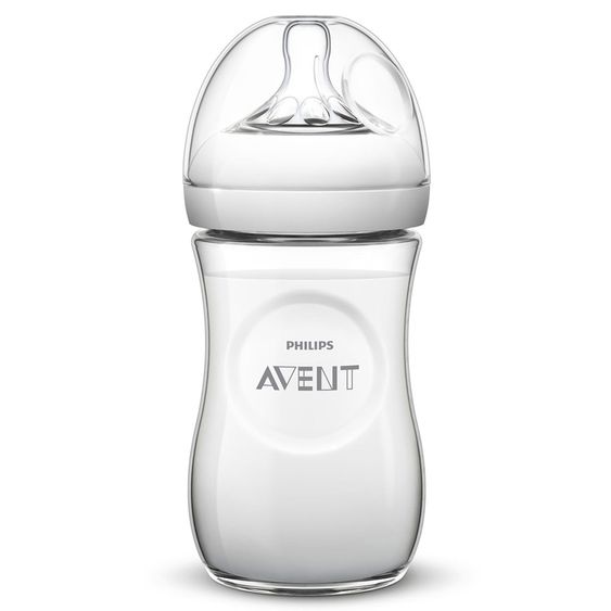 Philips Avent PP-Flasche Naturnah 260 ml - Silikon 2-Loch - SCF627/22 - Safari Hippo