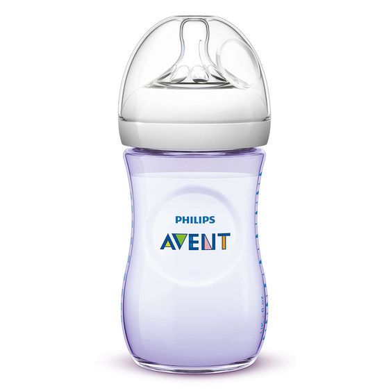 Philips Avent PP-Flasche Naturnah 260ml - Silikon 2 Loch - SCF693/14 - Natural Purple