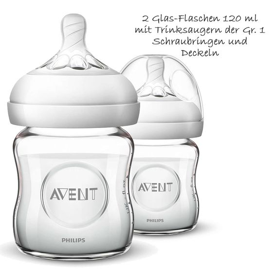 Philips Avent Set di biberon in vetro premium 11 pezzi - 6x biberon + spazzola per biberon + porzionatore di latte in polvere + 3x panni per il rigurgito