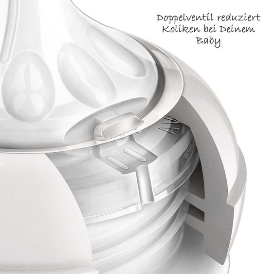 Philips Avent Set di biberon in vetro premium 11 pezzi - 6x biberon + spazzola per biberon + porzionatore di latte in polvere + 3x panni per il rigurgito