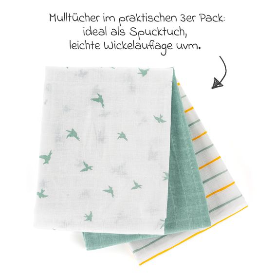 Philips Avent Premium PP-Flaschen-Set Natural 11-tlg. - 6x Babyflaschen + Flaschenbürste + Milchpulverportionierer + 3x Spucktücher Mint