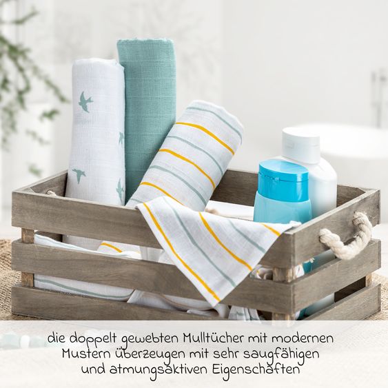 Philips Avent Premium PP-Flaschen-Set Natural 11-tlg. - 6x Babyflaschen + Flaschenbürste + Milchpulverportionierer + 3x Spucktücher Mint