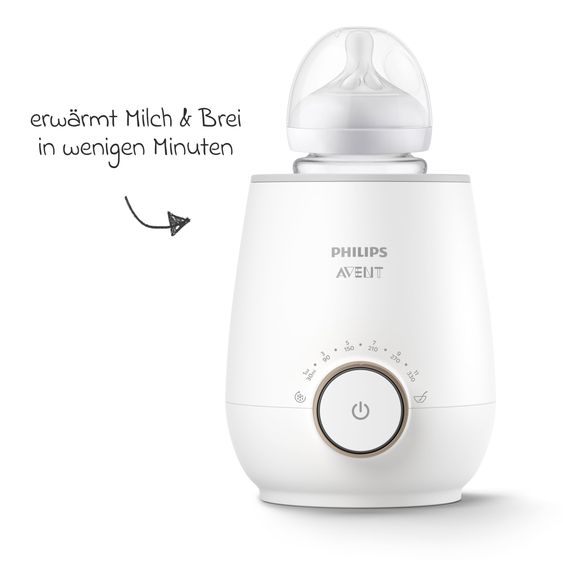 Philips Avent Premium Starter Set Glass Natural 9-piece - Baby food warmer + 4x baby bottle + 1x bottle brush + 3x burp cloth Mint