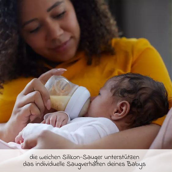 Philips Avent Premium Starter-Set Glas Natural 9-tlg. - Babykostwärmer + 4x Babyflasche + 1x Flaschenbürste + 3x Spucktuch