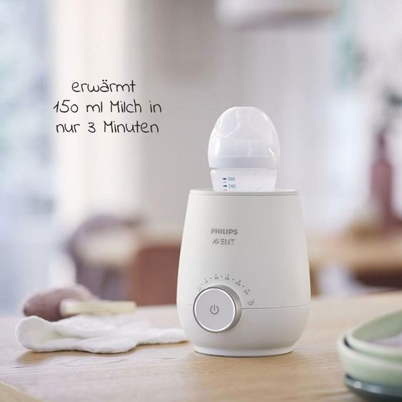 Philips Avent Premium Starter-Set Natural 9-tlg. - Babykostwärmer + 4x Babyflasche + 1x Flaschenbürste + 3x Spucktücher