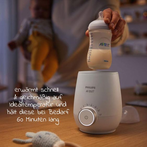 Philips Avent Premium Starter-Set Natural 9-tlg. - Babykostwärmer + 4x Babyflasche + 1x Flaschenbürste + 3x Spucktücher