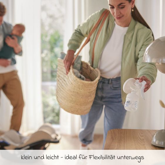 Philips Avent Set allattamento Premium Basic 12 pezzi - Tiralatte manuale + 2 biberon + 5 tazze riutilizzabili + 1 spazzola per biberon + 3 panni per il ruttino alla menta