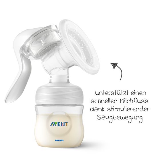 Philips Avent Premium breastfeeding set Basic 12-piece - manual breast pump + 2 baby bottles + 5 reusable cups + 1 bottle brush + 3 burp cloths