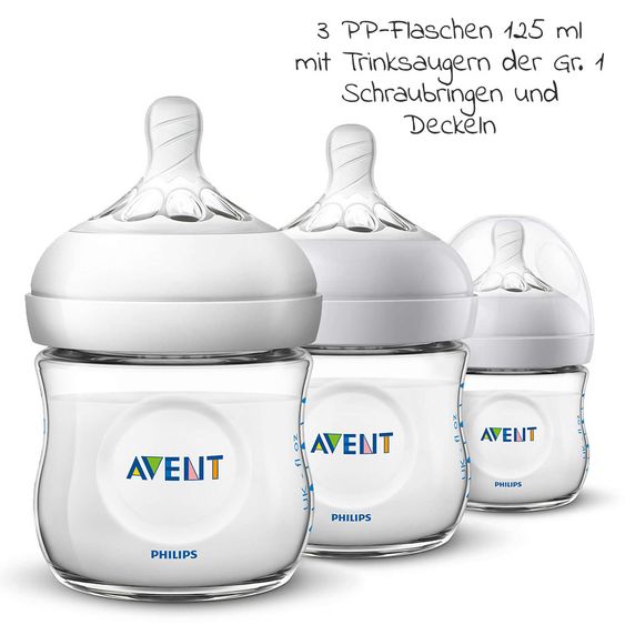 Philips Avent Premium Still-Set Deluxe 74-tlg. - elektr. Milchpumpe + 5 PP-Flaschen + 5 Mehrwegbecher + 60 Stilleinlagen + 3 Mulltücher