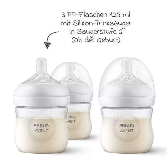 Philips Avent Premium Still-Set Deluxe 80-tlg. - elektr. Milchpumpe + 5 PP-Flaschen + 5 Mehrwegbecher + 5 Muttermilchbeutel + 62 Stilleinlagen + 3 Mulltücher