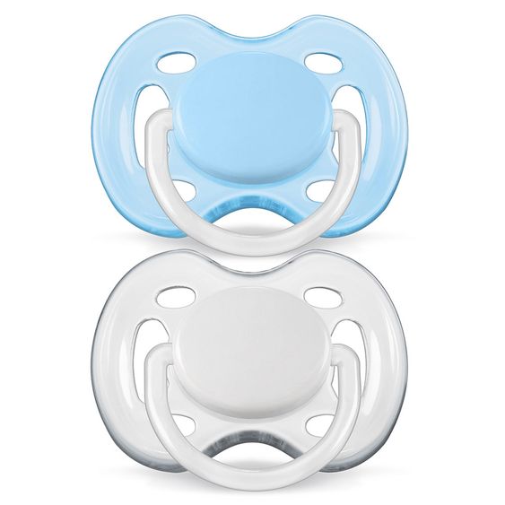 Philips Avent Schnuller 2er Pack Freeflow - Silikon 0-6 M - SCF178/25 - Blau Weiß