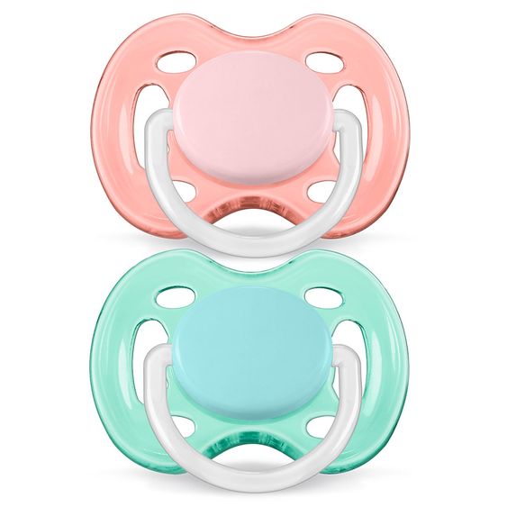 Philips Avent Schnuller 2er Pack Freeflow - Silikon 0-6 M - SCF178/26 - Rosa Weiß