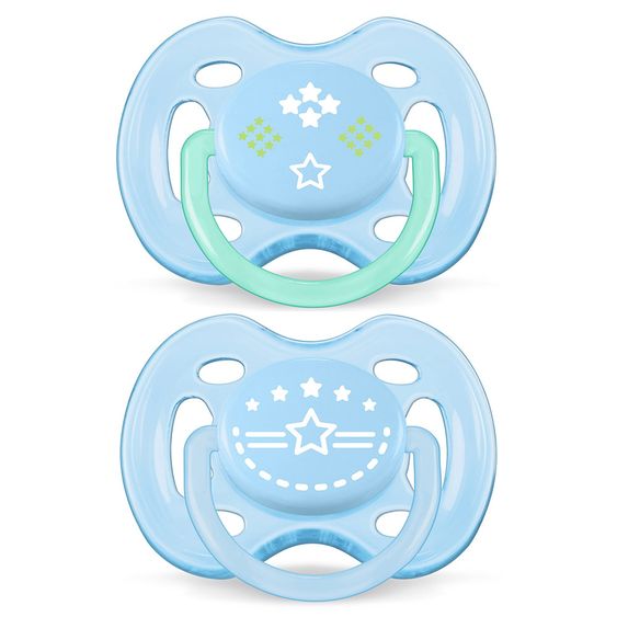 Philips Avent Schnuller 2er Pack Freeflow Vintage - Silikon 0-6 M - SCF172/01 - Blau