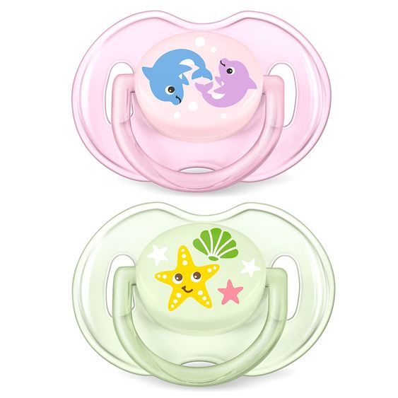 Philips Avent Schnuller 2er Pack Klassik Sea - Silikon 0-6 M - SCF169/36 - Rosa Grün
