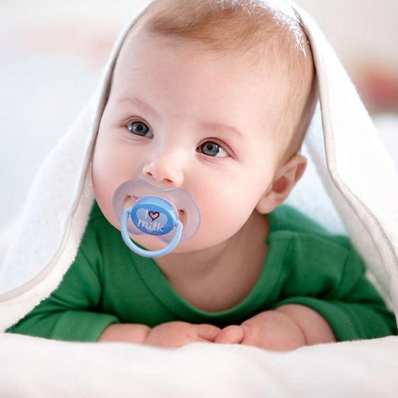Philips Avent Schnuller 2er Pack Klassik Trend - Silikon 0-6 M - I love Mama - Blau