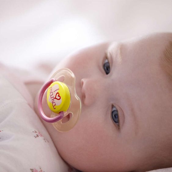 Philips Avent Schnuller 2er Pack Klassik Trend - Silikon 0-6 M - I love Mama - Rosa