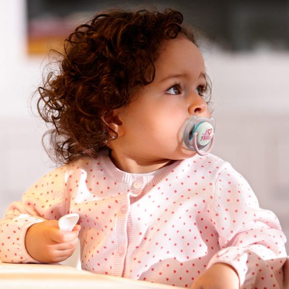 Philips Avent Schnuller 2er Pack Klassik Trend - Silikon 6-18 M - I love Papa - Rosa