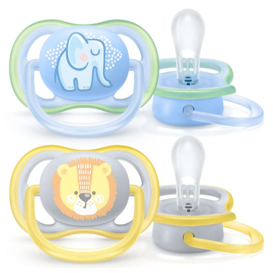 Philips Avent Schnuller 2er Pack Ultra Air 0-6 M - SCF085/01 - Elephant Leo